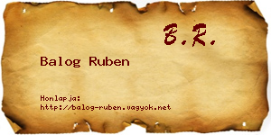 Balog Ruben névjegykártya