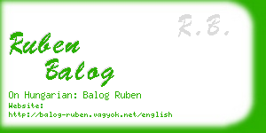 ruben balog business card